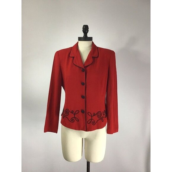 Vintage Woman’s Sheri Martin Red Blazer Petite Size MD - Picture 1 of 2
